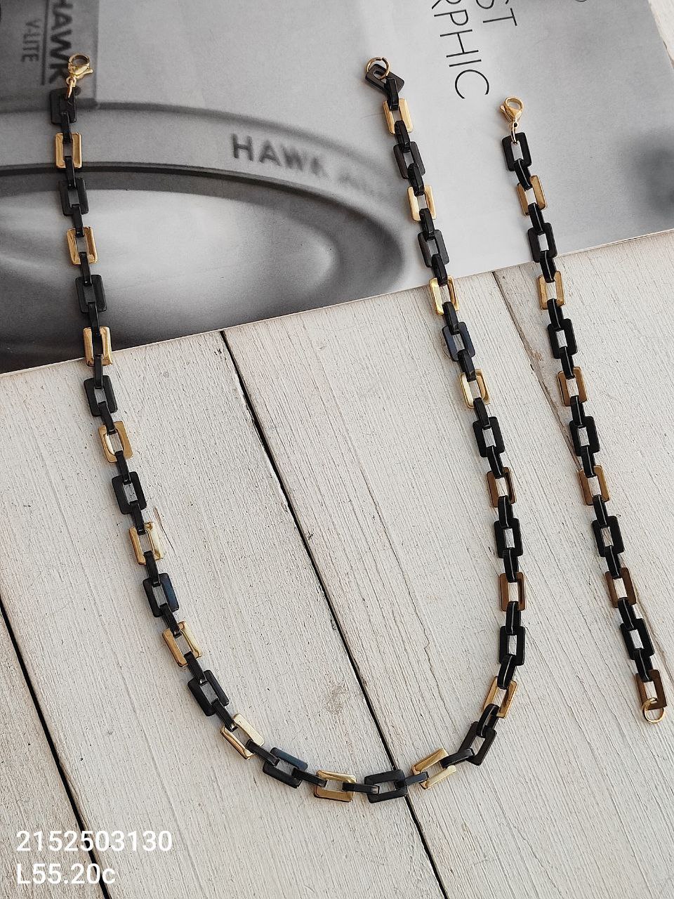 ست زنجیر و دستبند استیل 2152503130