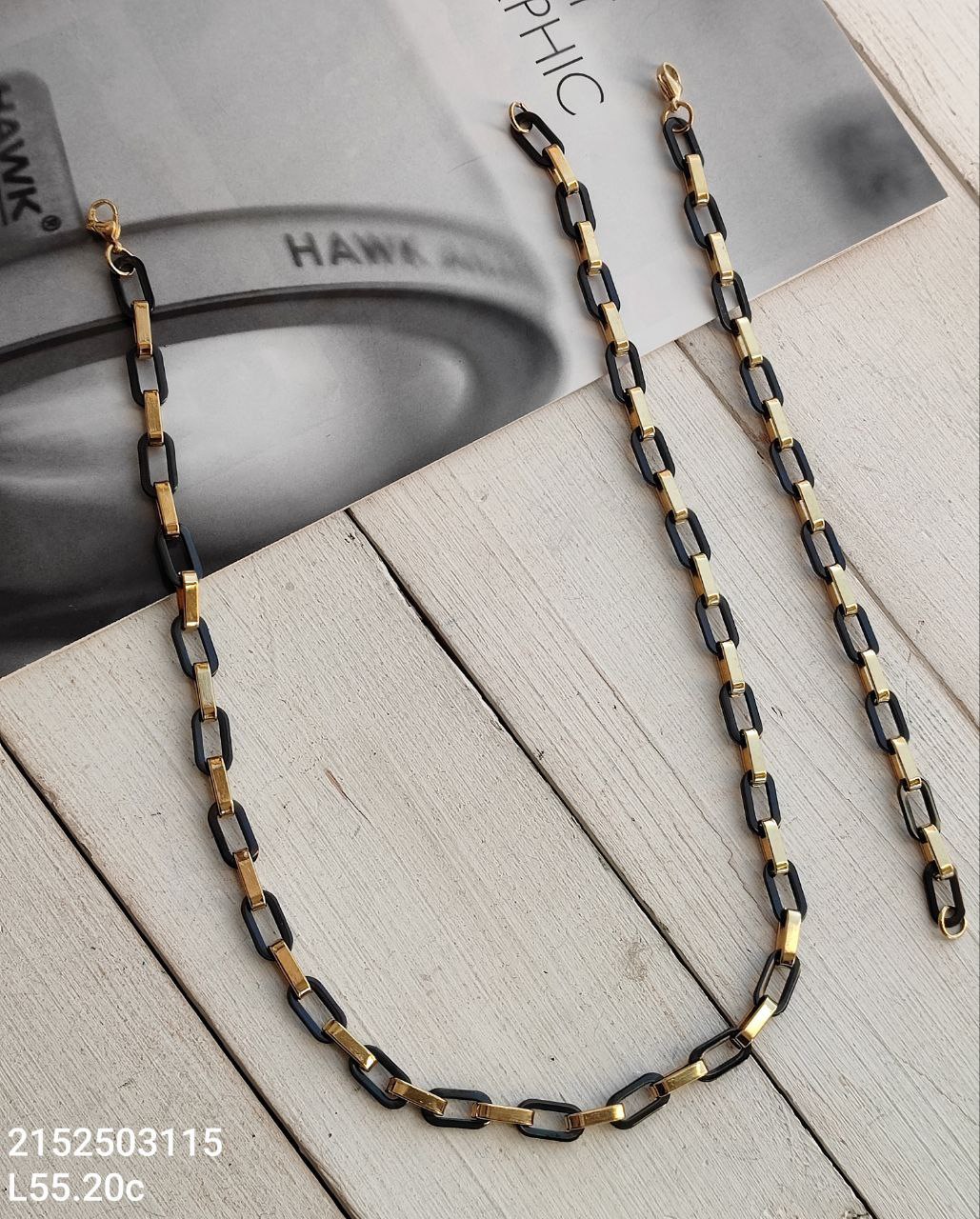 ست زنجیر و دستبند استیل 2152503115