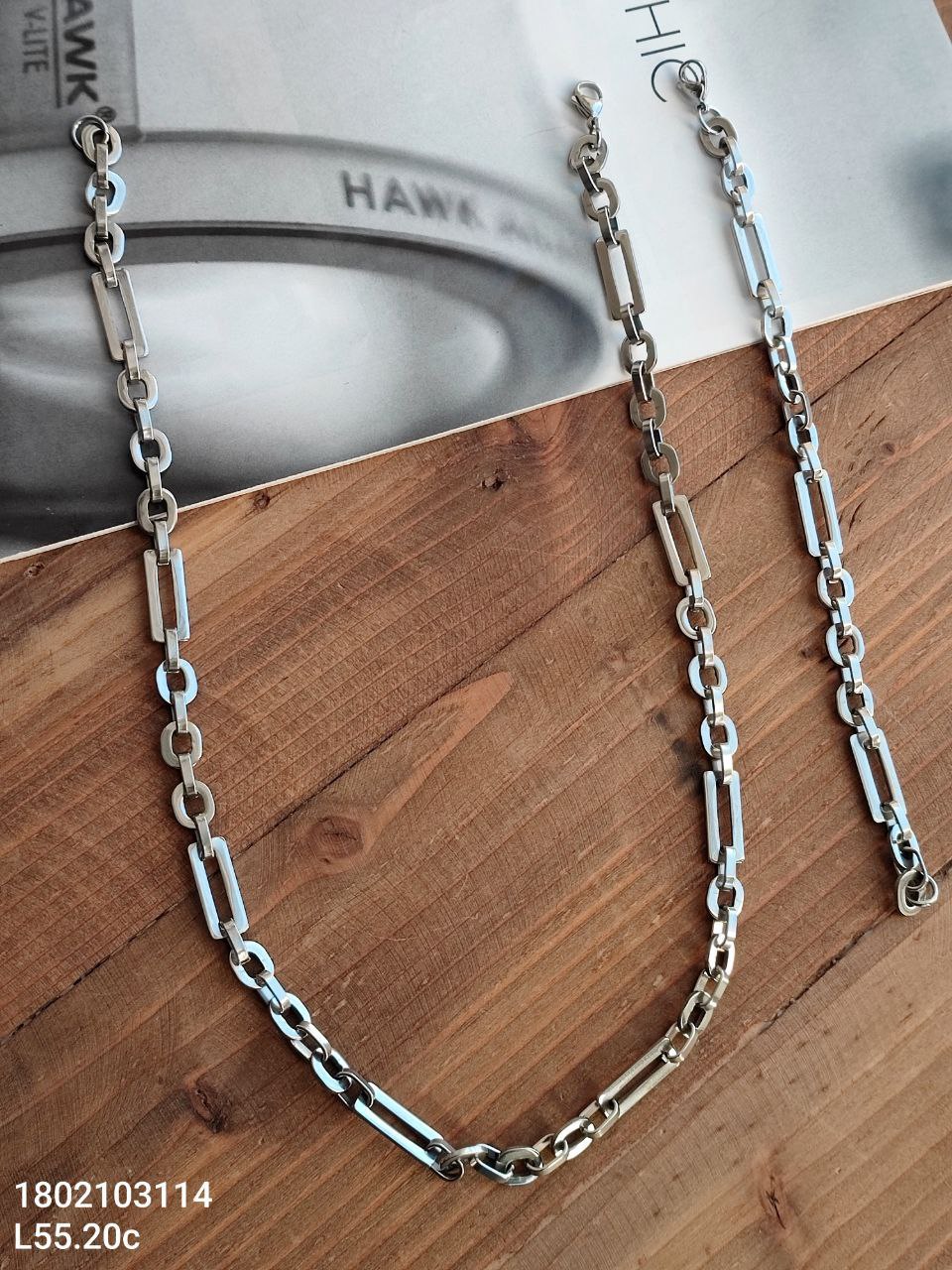 ست زنجیر و دستبند استیل 1802103114