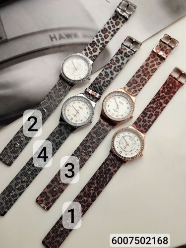 ساعت زنانه بند پلنگی حصیری GEDI 6007502168